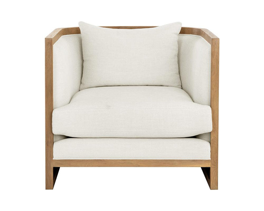 Chloe Lounge Chair - Natural - Heather Ivory Tweed - Maison Vogue