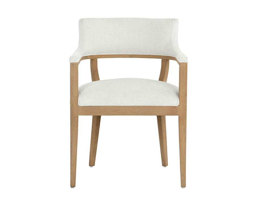 Brylea Dining Armchair - Natural - Heather Ivory Tweed - Maison Vogue