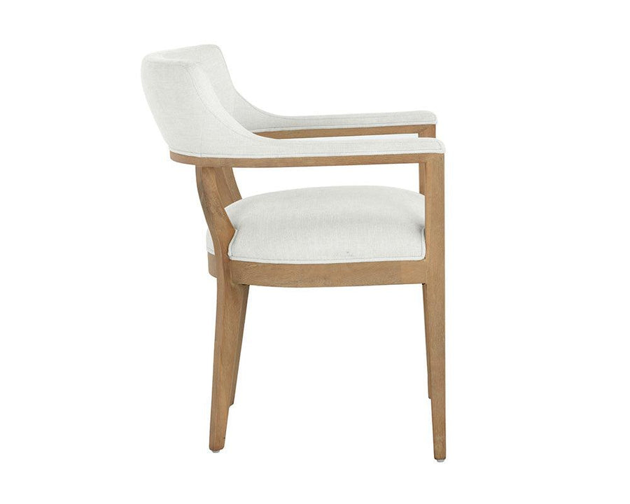 Brylea Dining Armchair - Natural - Heather Ivory Tweed - Maison Vogue