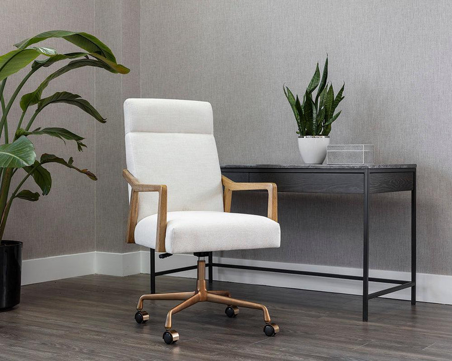 Collin Office Chair - Natural - Heather Ivory Tweed - Maison Vogue
