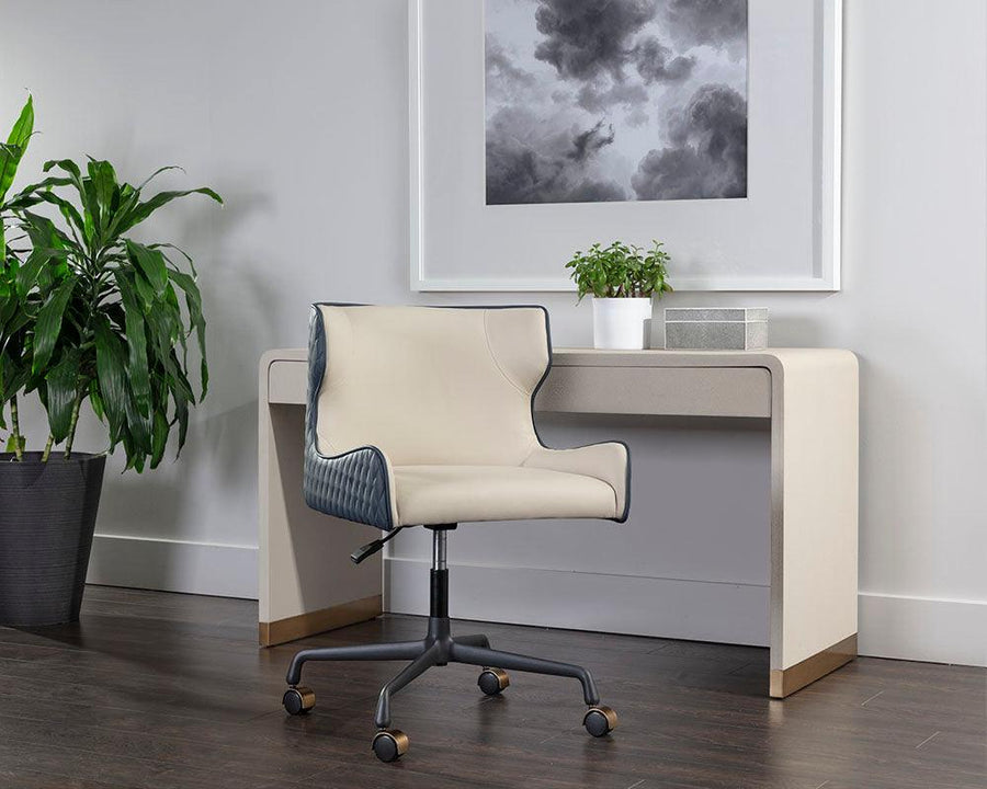 Gianni Office Chair - Dillon Cream / Dillon Thunder - Maison Vogue