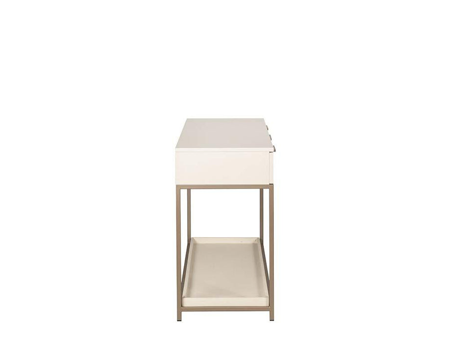 Rebel Console Table With Drawers - Champagne Gold - Cream - Maison Vogue