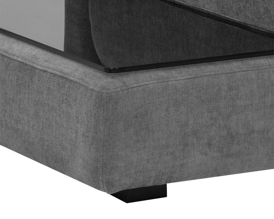 Harmony Modular - Armless Chair - Right Shelf - Danny Dark Grey - Maison Vogue