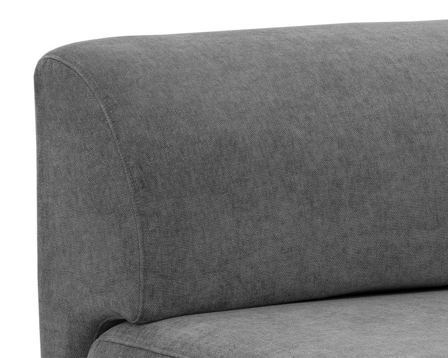 Harmony Modular - Armless Chair - Right Shelf - Danny Dark Grey - Maison Vogue