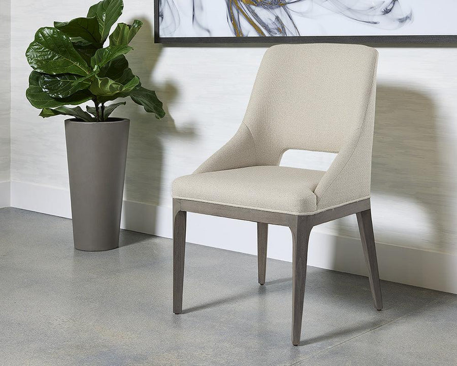 Estrada Dining Chair - Light Grey Oak - Mainz Cream - Maison Vogue