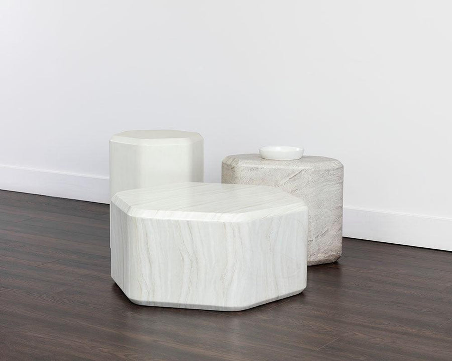 Spezza Coffee Table - Marble Look - Cream - Maison Vogue