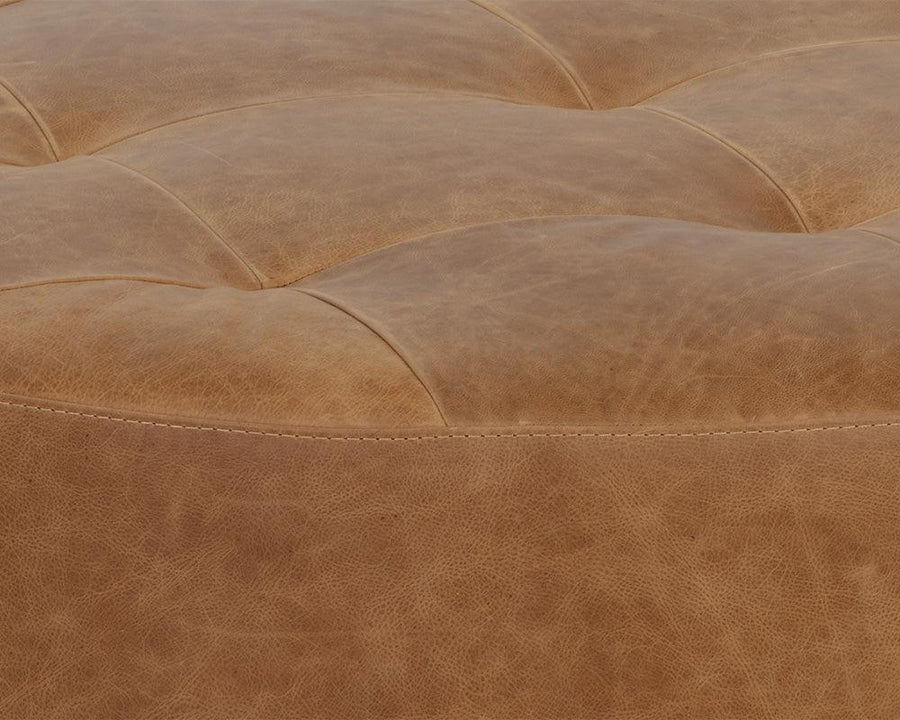 Nilda Ottoman - Camel Leather - Maison Vogue