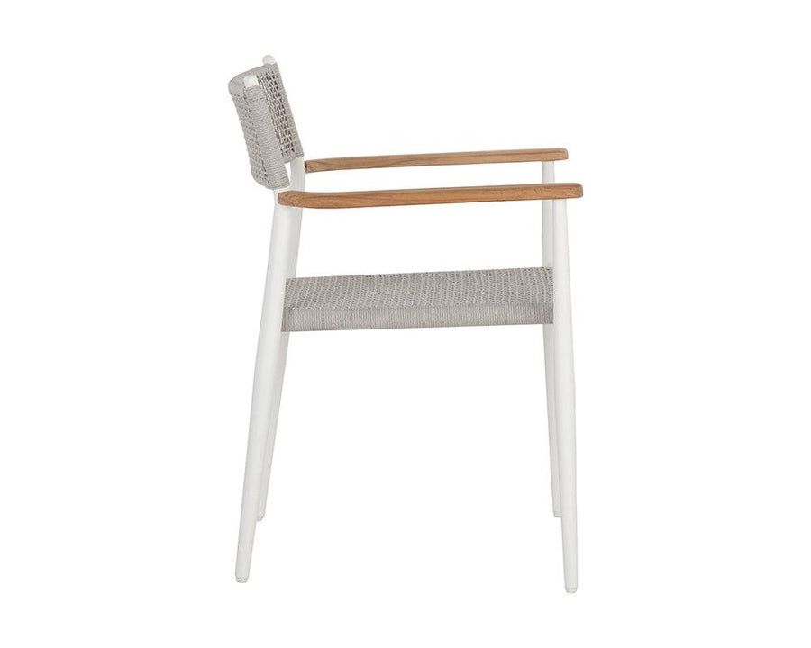 Kona Stackable Dining Armchair - White - Maison Vogue