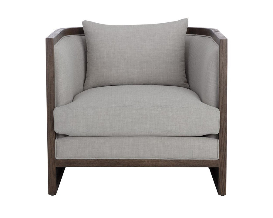 Chloe Lounge Chair - Dark Brown - Linoso Light Grey - Maison Vogue
