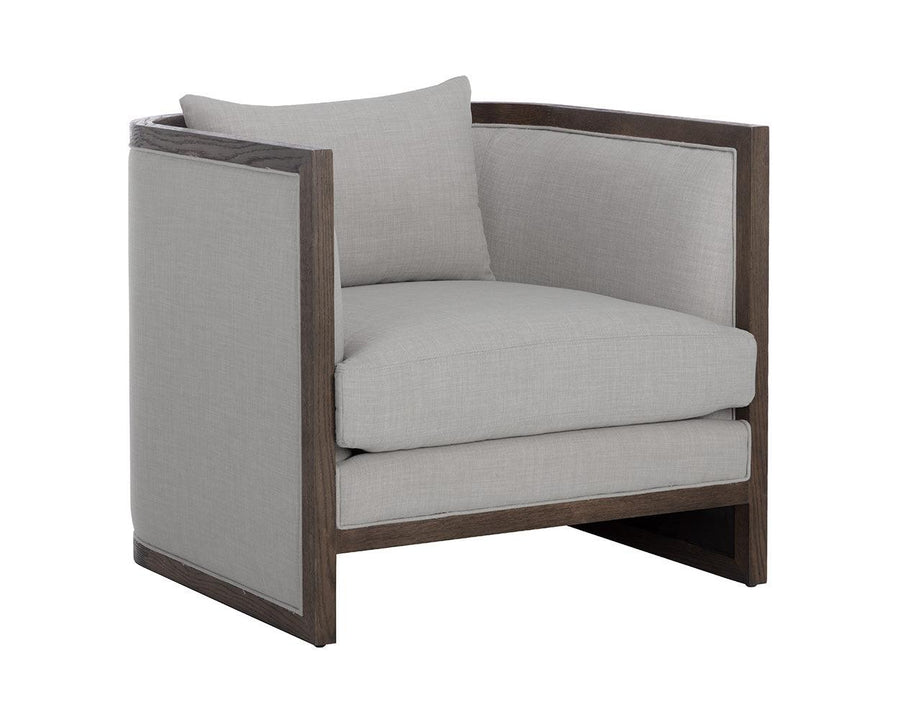 Chloe Lounge Chair - Dark Brown - Linoso Light Grey - Maison Vogue