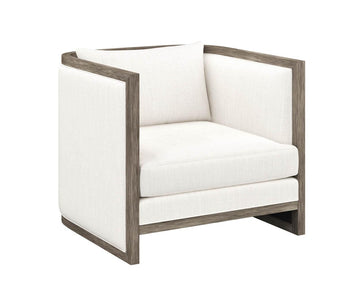 Chloe Lounge Chair - Ash Grey - Linoso Ivory - Maison Vogue