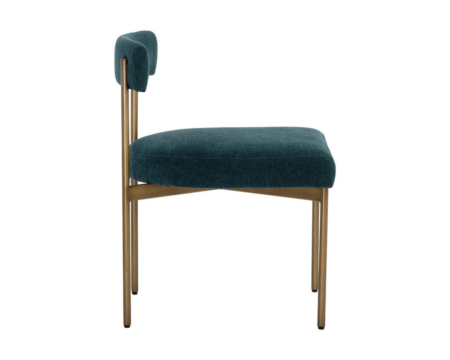Seneca Dining Chair - Antique Brass - Danny Teal - Maison Vogue