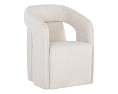 Kendrick Wheeled Dining Armchair - Moto Stucco - Maison Vogue