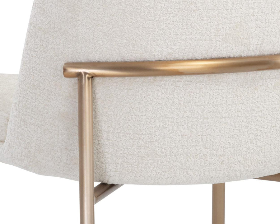 Zeke Dining Chair - Antique Brass - Bergen Ivory - Maison Vogue