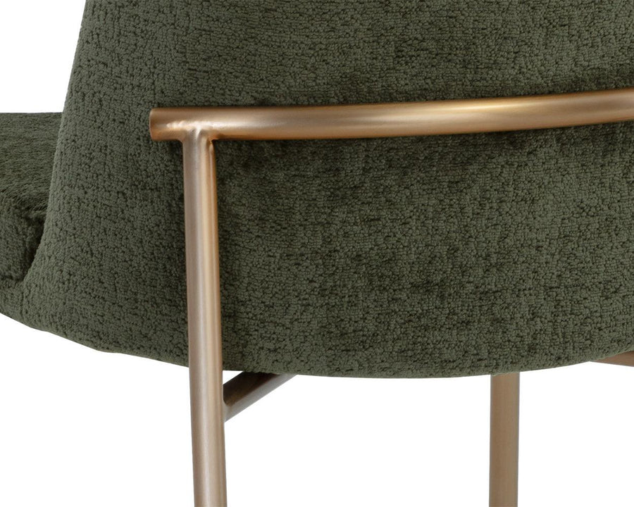 Zeke Dining Chair - Antique Brass - Bergen Olive - Maison Vogue