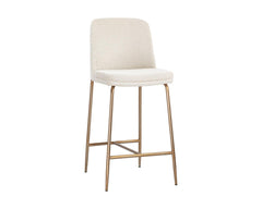 Zeke Counter Stool - Antique Brass - Bergen Ivory - Maison Vogue
