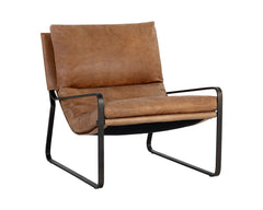 Zancor Lounge Chair - Tan Leather - Maison Vogue