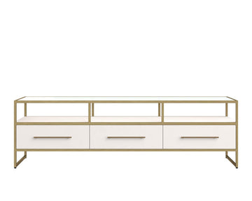 Venice Media Console And Cabinet - Oyster Shagreen - Maison Vogue