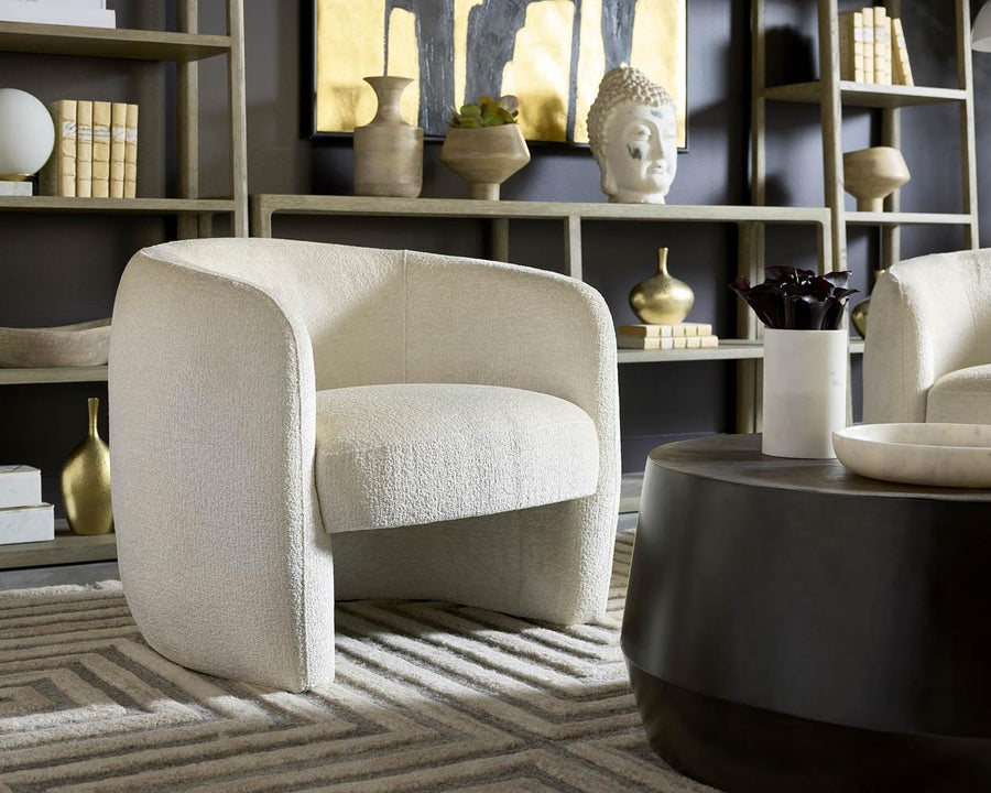 Mircea Lounge Chair - Bergen Ivory - Maison Vogue