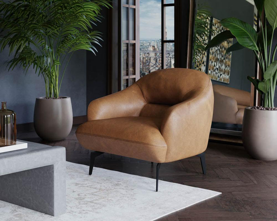 Armani Armchair - Cognac Leather - Maison Vogue