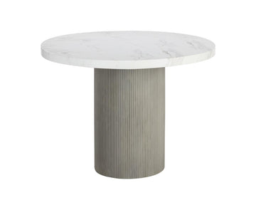 Nicolette Dining Table - Light Grey - Marble Look - 40