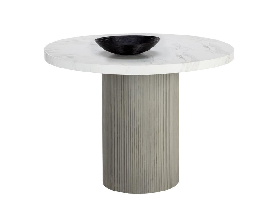 Nicolette Dining Table - Light Grey - Marble Look - 40