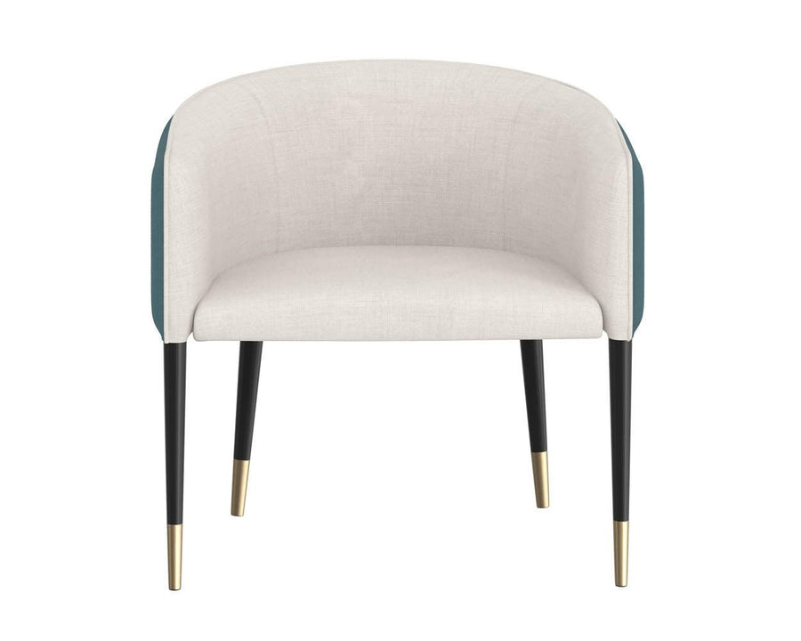 Asher Lounge Chair - Mina Ivory / Meg Dusty Teal - Maison Vogue