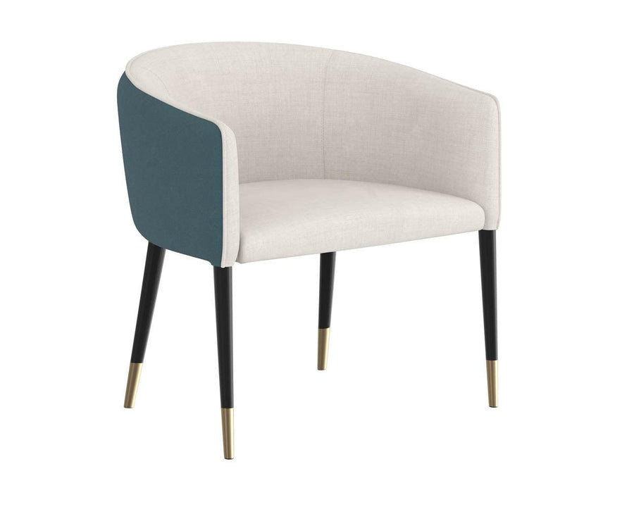 Asher Lounge Chair - Mina Ivory / Meg Dusty Teal - Maison Vogue