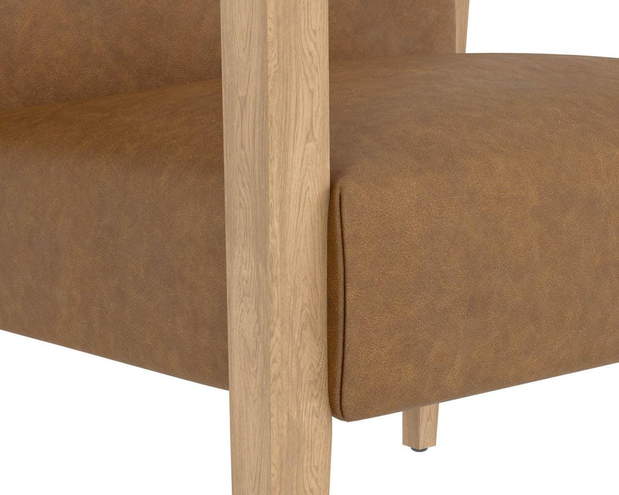 Earl Lounge Chair - Rustic Oak - Ludlow Sesame Leather - Maison Vogue