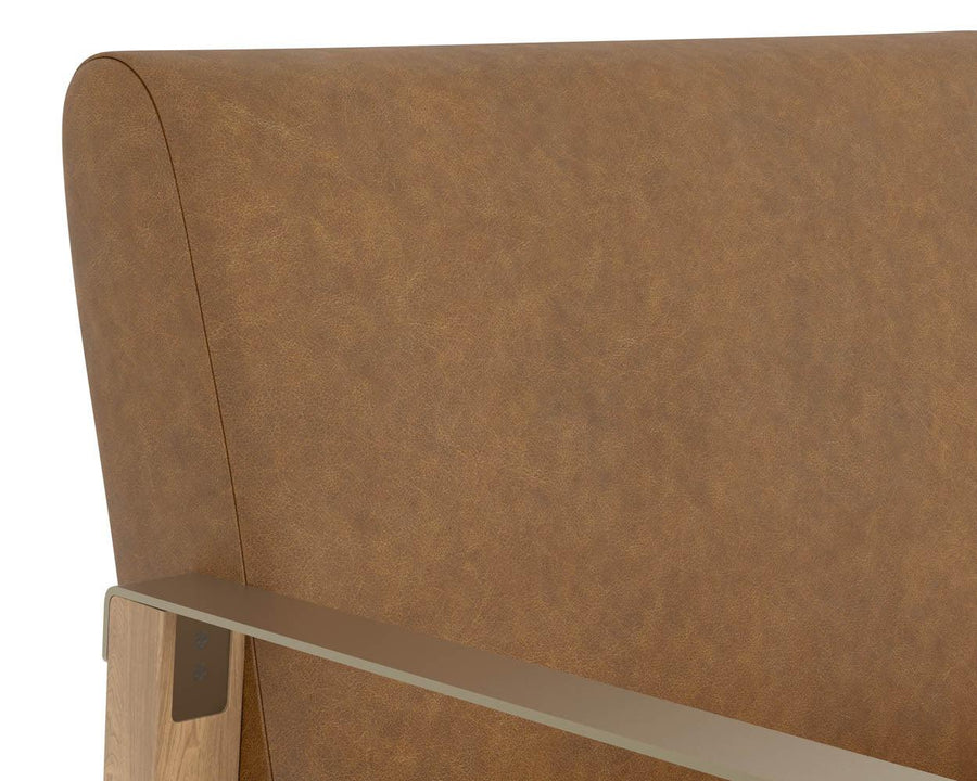 Earl Lounge Chair - Rustic Oak - Ludlow Sesame Leather - Maison Vogue