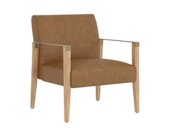 Earl Lounge Chair - Rustic Oak - Ludlow Sesame Leather - Maison Vogue