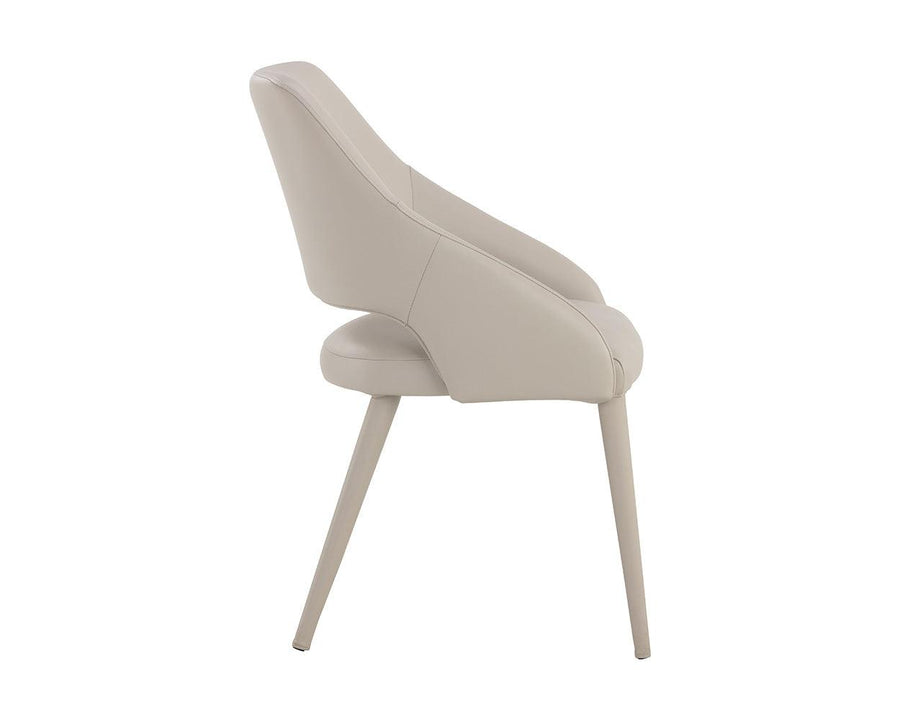 Galen Dining Chair - Linea Light Grey Leather - Maison Vogue