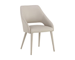 Galen Dining Chair - Linea Light Grey Leather - Maison Vogue