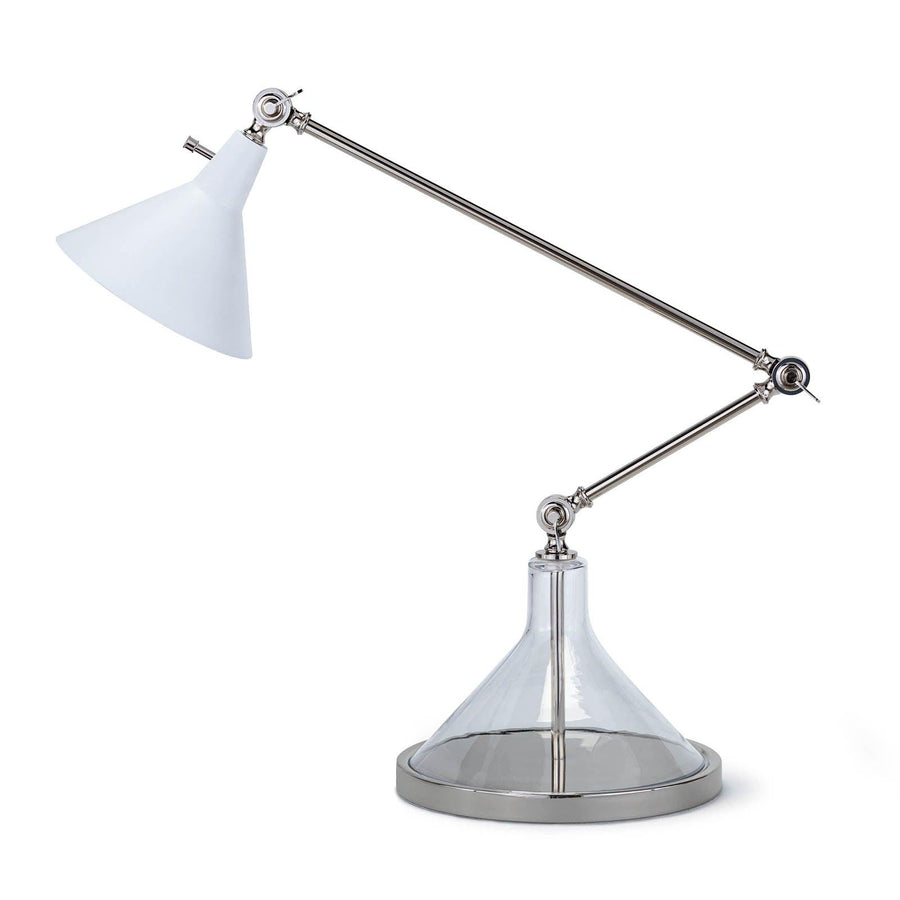 Ibis Task Lamp (Polished Nickel and White) - Maison Vogue