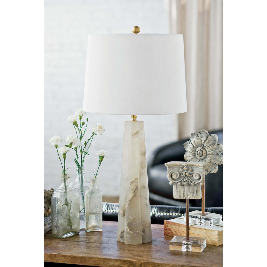 Quatrefoil Alabaster Table Lamp Small - Maison Vogue