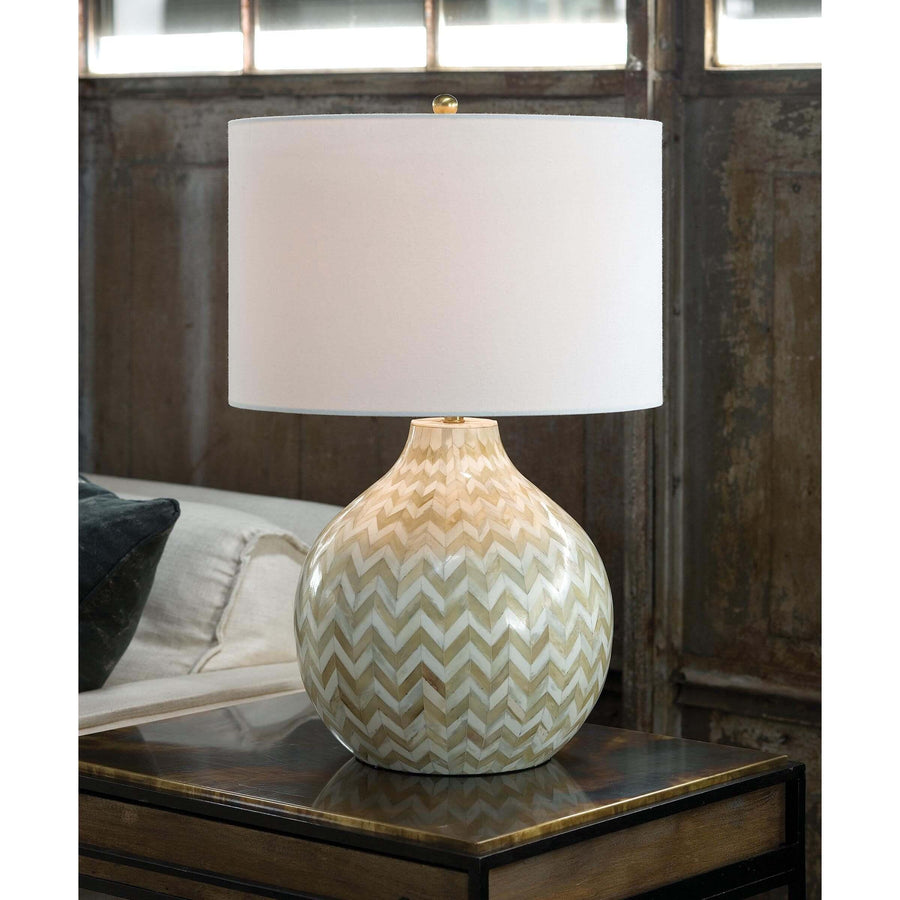 Chevron Bone Table Lamp (Natural) - Maison Vogue