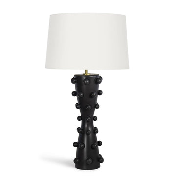 Pom Pom Ceramic Table Lamp (Black) - Maison Vogue