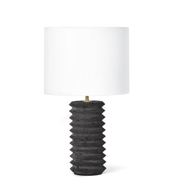 Noir Column Travertine Lamp - Maison Vogue