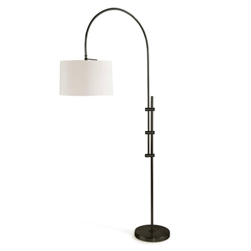 Arc Floor Lamp with Fabric Shade (Oil-Rubbed Bronze) - Maison Vogue