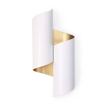 Folio Sconce (White and Gold) - Maison Vogue