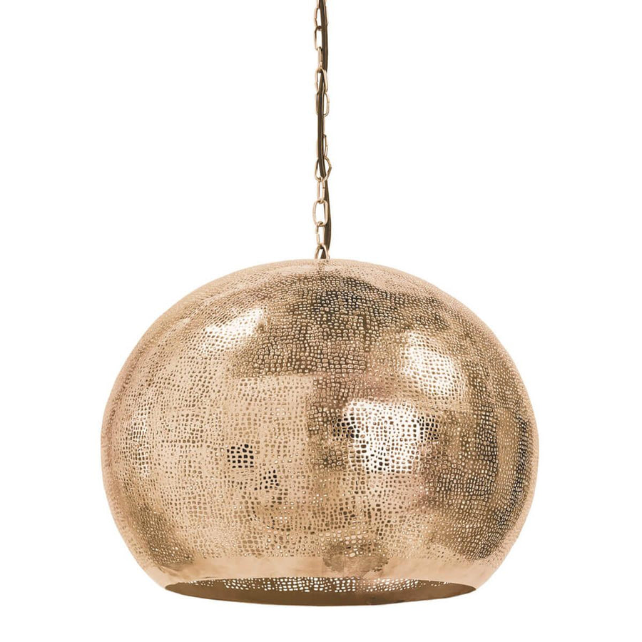 Pierced Metal Sphere Pendant (Natural Brass) - Maison Vogue