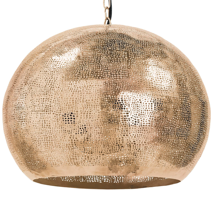Pierced Metal Sphere Pendant (Natural Brass) - Maison Vogue