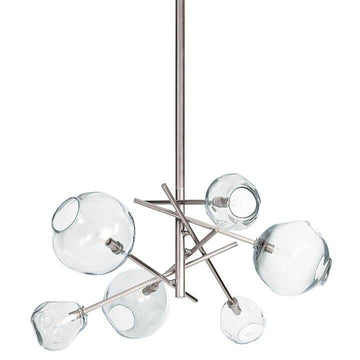 Molten Chandelier With Clear Glass (Polished Nickel) - Maison Vogue