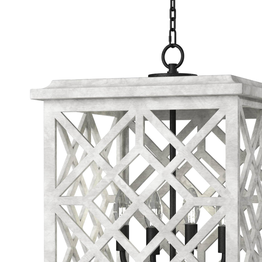 Chatham Wood Lantern (White) - Maison Vogue