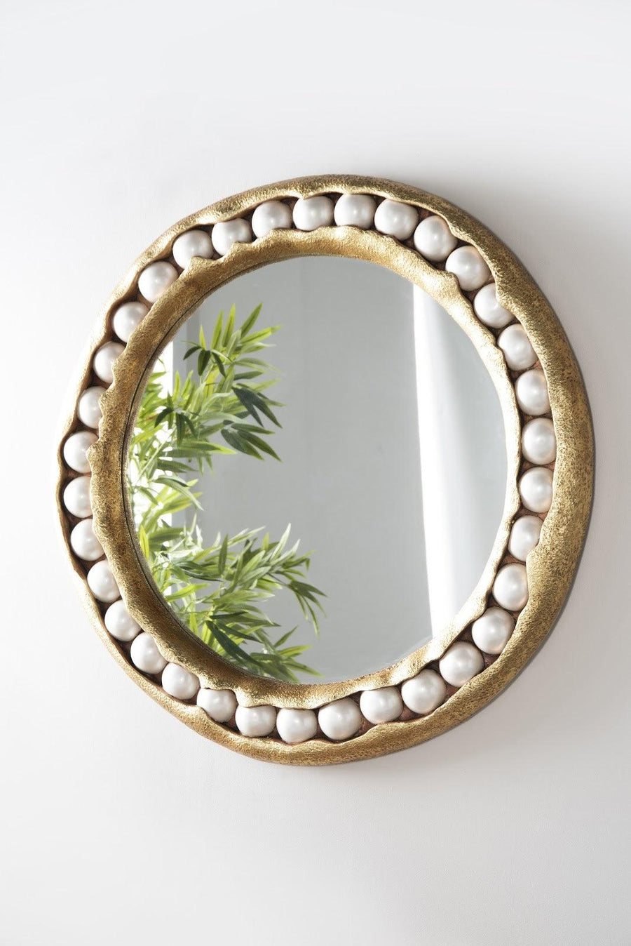 Pearl Round Gold Mirror - Maison Vogue