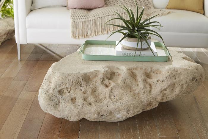 Cast Boulder Coffee Table Roman Stone, LG - Maison Vogue