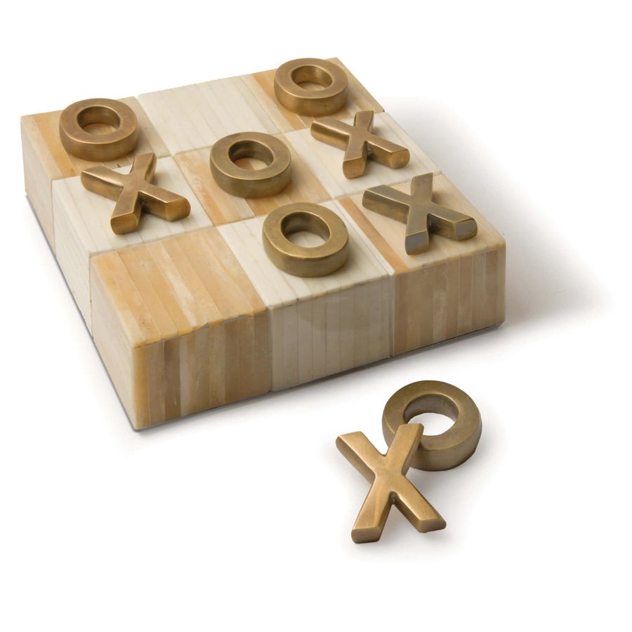 Tic Tac Toe Flat Board With Brass Pieces - Maison Vogue