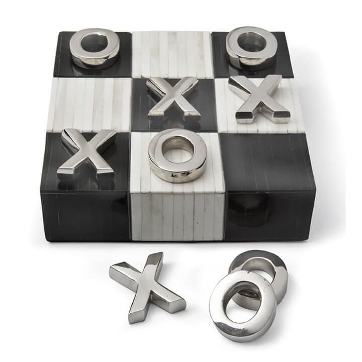 Tic Tac Toe Flat Board With Nickel Pieces - Maison Vogue