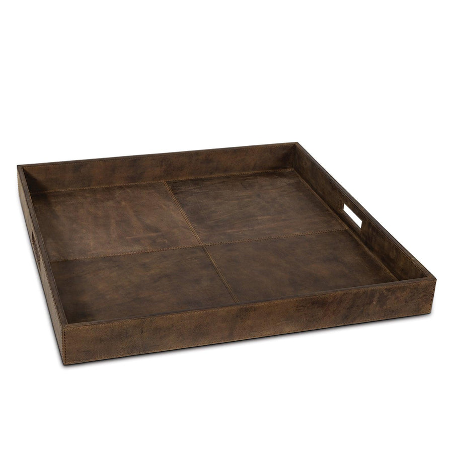 Derby Square Leather Tray-Brown - Maison Vogue
