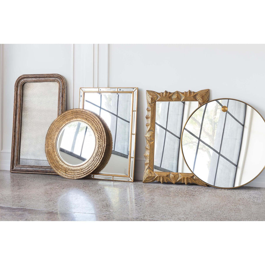Hanging Circular Mirror (Natural Brass) - Maison Vogue